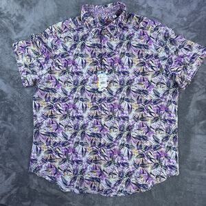 Robert Graham Shirt Mens 2XL Rory Classic Fit Linen Cotton Floral Print New